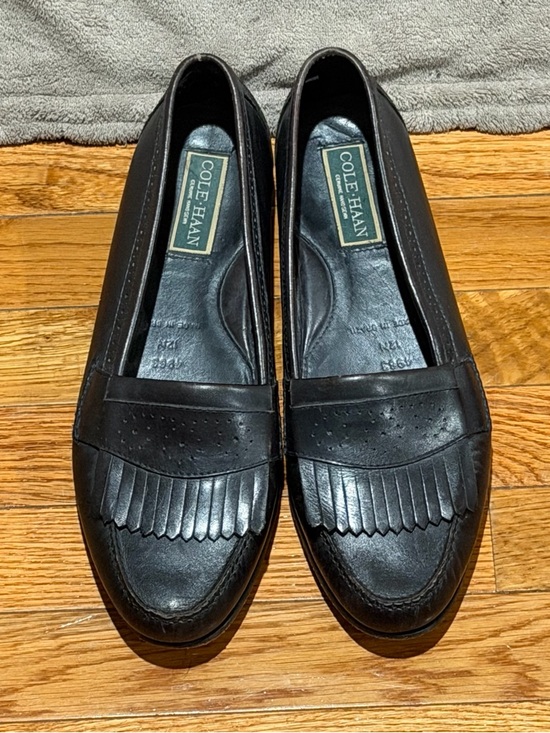 Cole Haan Shoes - Cole Haan Women Black Leather Kiltie Fringe Loafers 12 N Slip On Made In Brazil